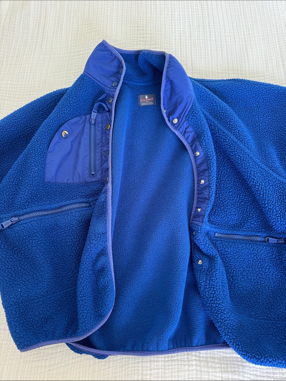 FP Movement by Free People Royal Blue Sherpa Jacket with Contrast Pockets - Picture 5 of 6